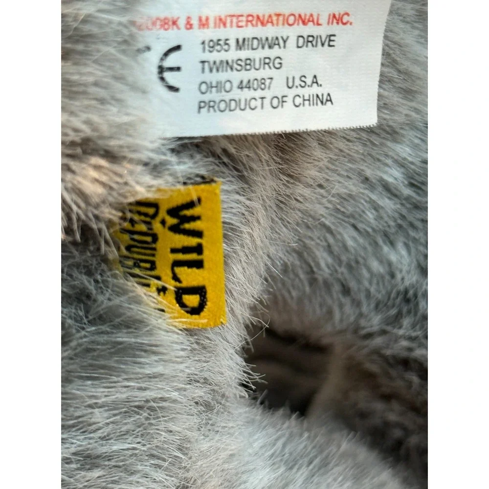 Wild‎ Republic Ring-Tailed Lemur Plush Toy Stuffed Animal Gray Black White 14